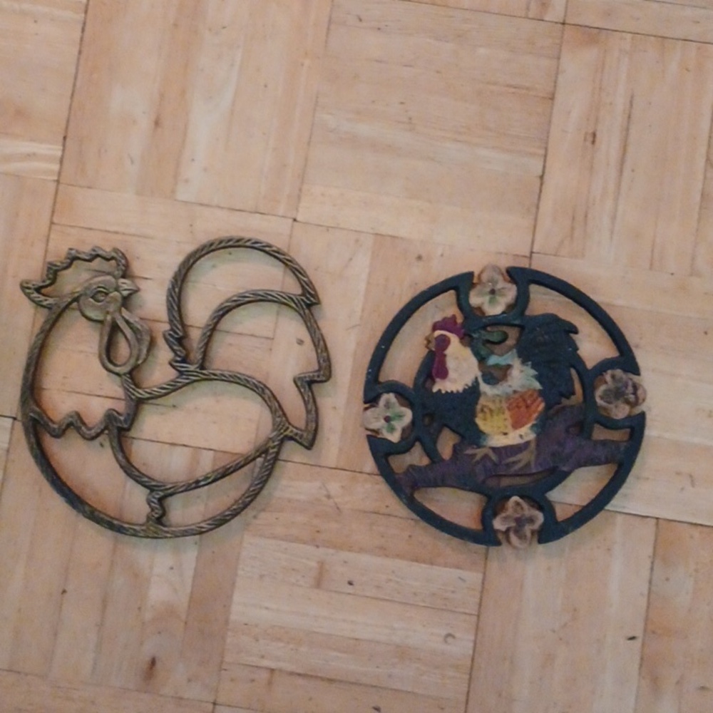 Trivet chichen, rooster vintage metal kitchen Trivet